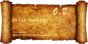 Orlik Daniló névjegykártya